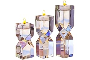 Sparkling Delicacy: Set of 3 Exquisite Large Crystal Tealight Holders