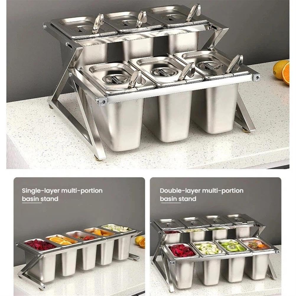 Juego de recipientes de acero inoxidable para pizza con tapas, dispensador de condimentos y organizador de especias para salsas, condimentos, mermeladas y frutas. Solución perfecta para cocina