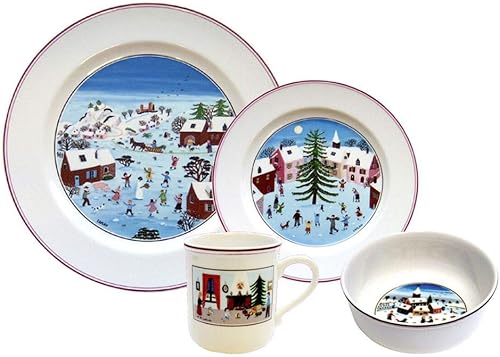 Villeroy & Boch Naif Christmas - Juego de vajilla de 4 piezas