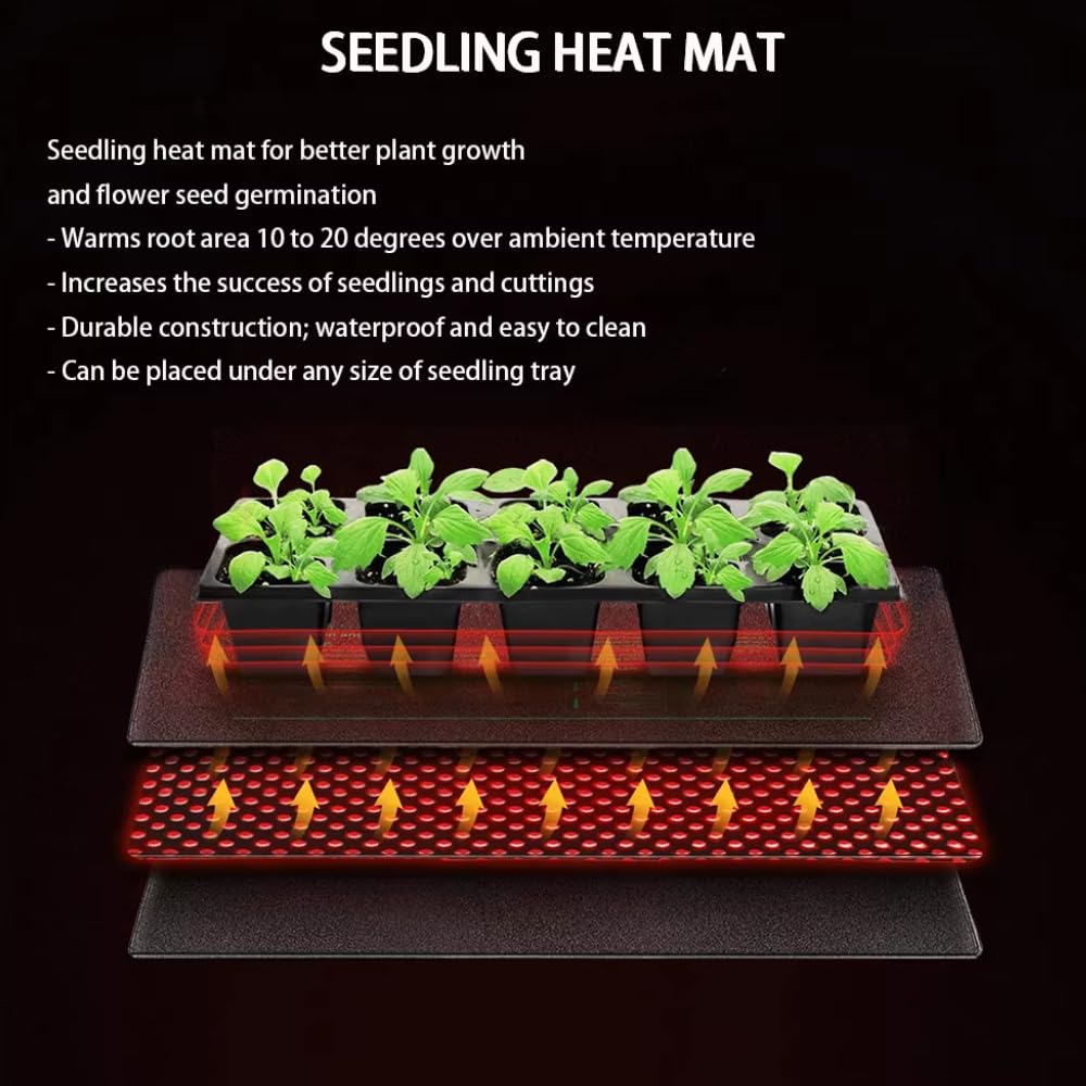 Manta Térmica para Invernaderos y Germinación de Semillas - Calefacción Constante, IP67 Resistente al Agua, S/M/L/XL/XXL, Opciones con Controlador de Temperatura
