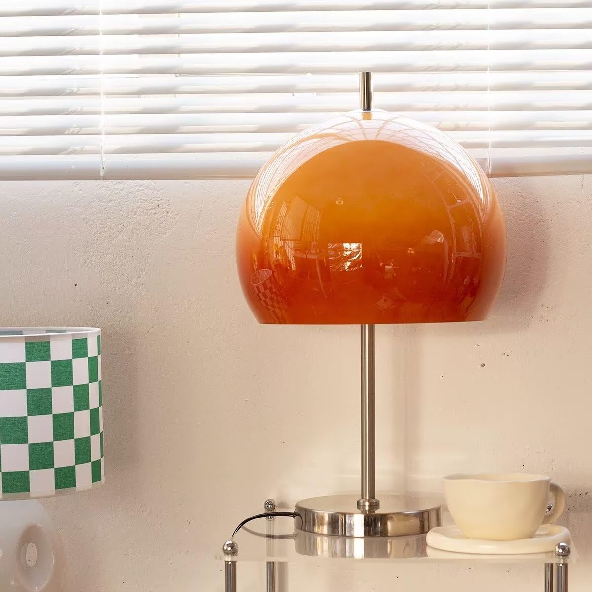 Vintage Glas Pilz Tischlampe - Stil Nachtlicht für Schlafzimmer & Wohnzimmer - Dekorative Atmosphäre Beleuchtung
