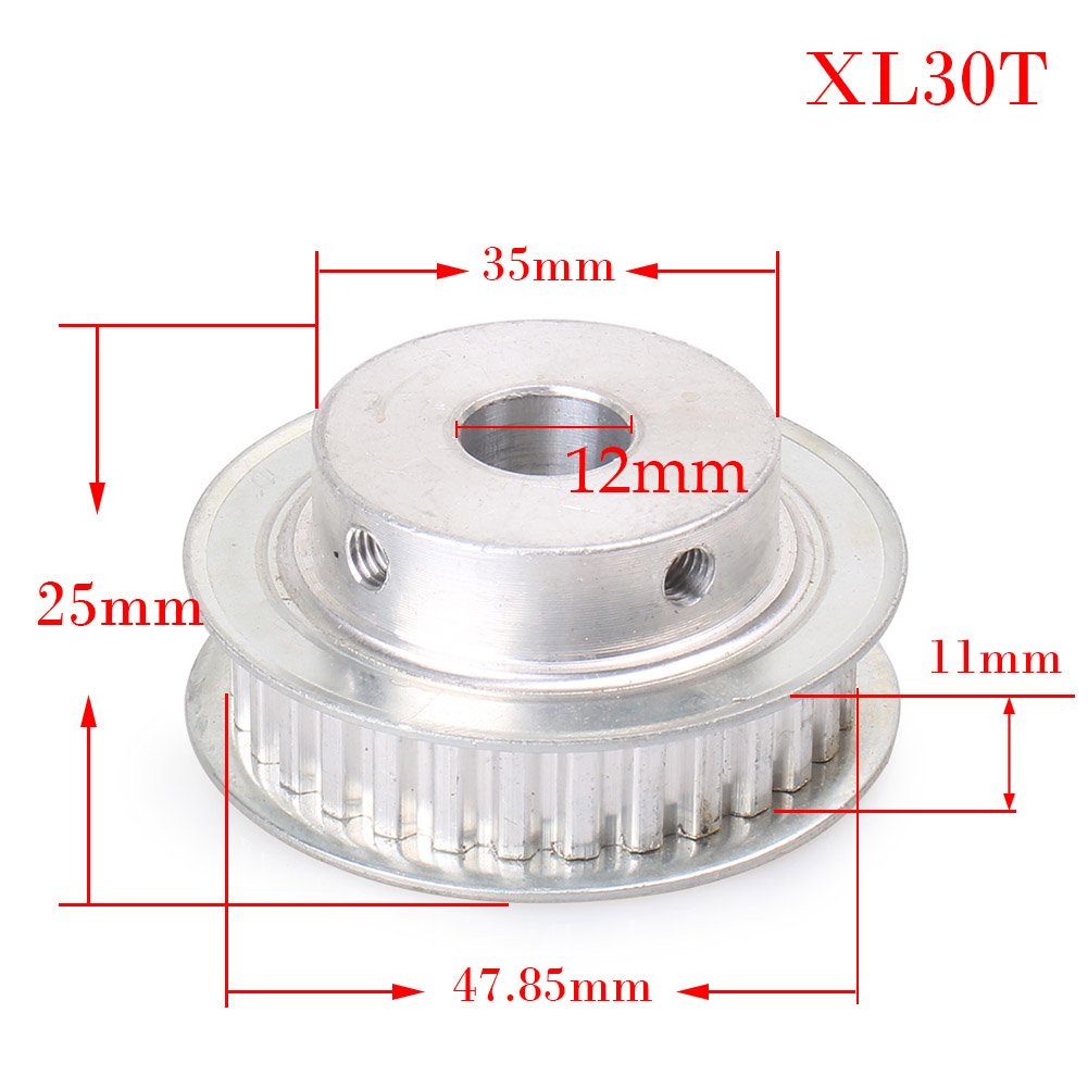 Luckmart Synchronous Wheel XL30 Teeth 12mm Bore Aluminum Timing Pulley for 10mm Width Belt