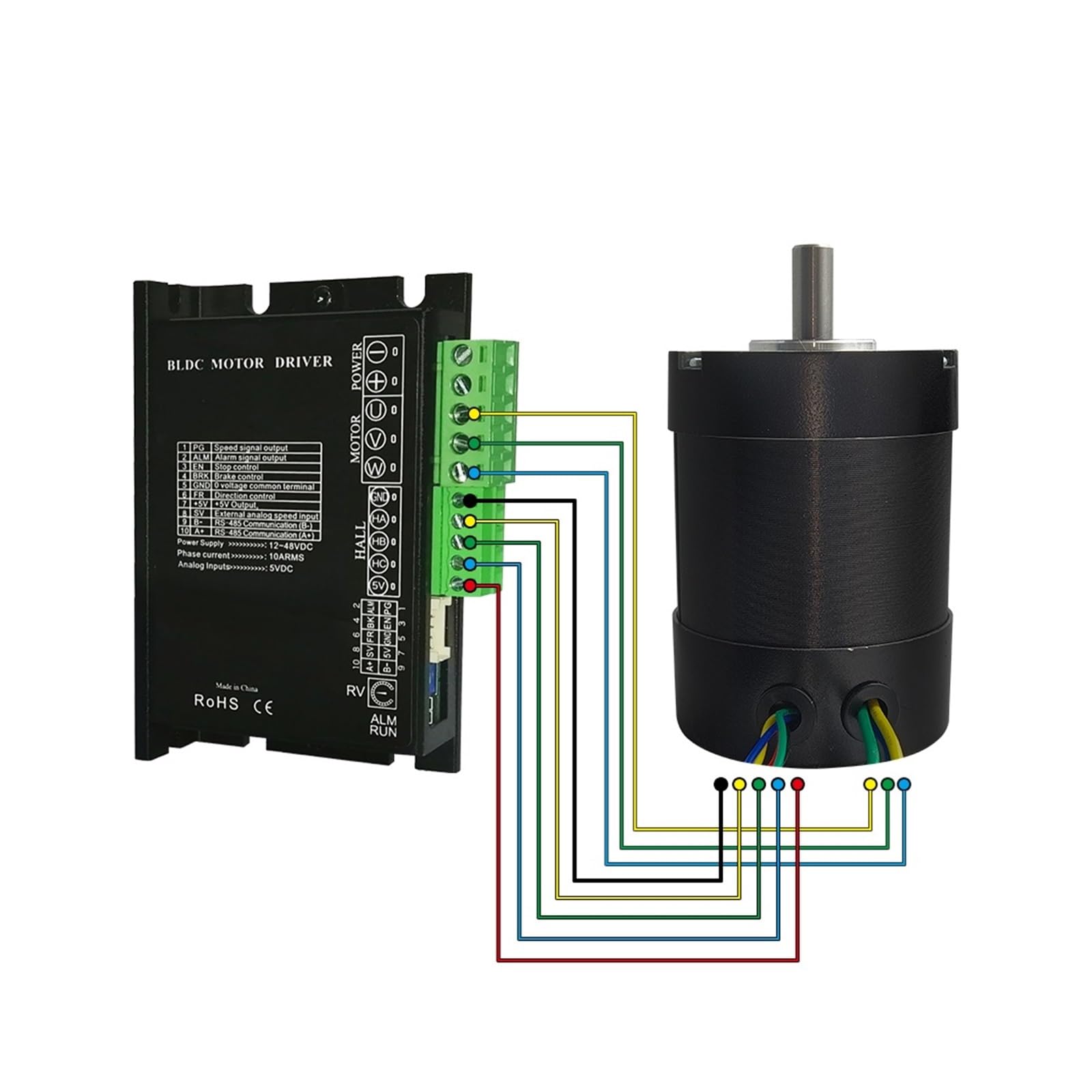 Bezszczotkowy silnik BLDC o mocy 100 W, 3000 obr./min, 5000 ., 10000 ., NEMA23 Trójfazowy bezszczotkowy prądu stałego 24 V z napędem analogowym RS485 do CNC,Przemysłowe i DIY(3000Rpm)