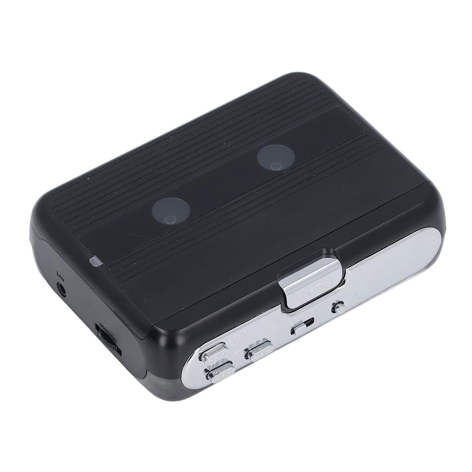 Fockety Lettore di Cassette, Lettore di Cassette Bluetooth con Inversione Automatica ' Stereo, di Portatile con Auricolare Cavo di Alimentazione USB Batteria AA per Parco Domestico (BLACK)