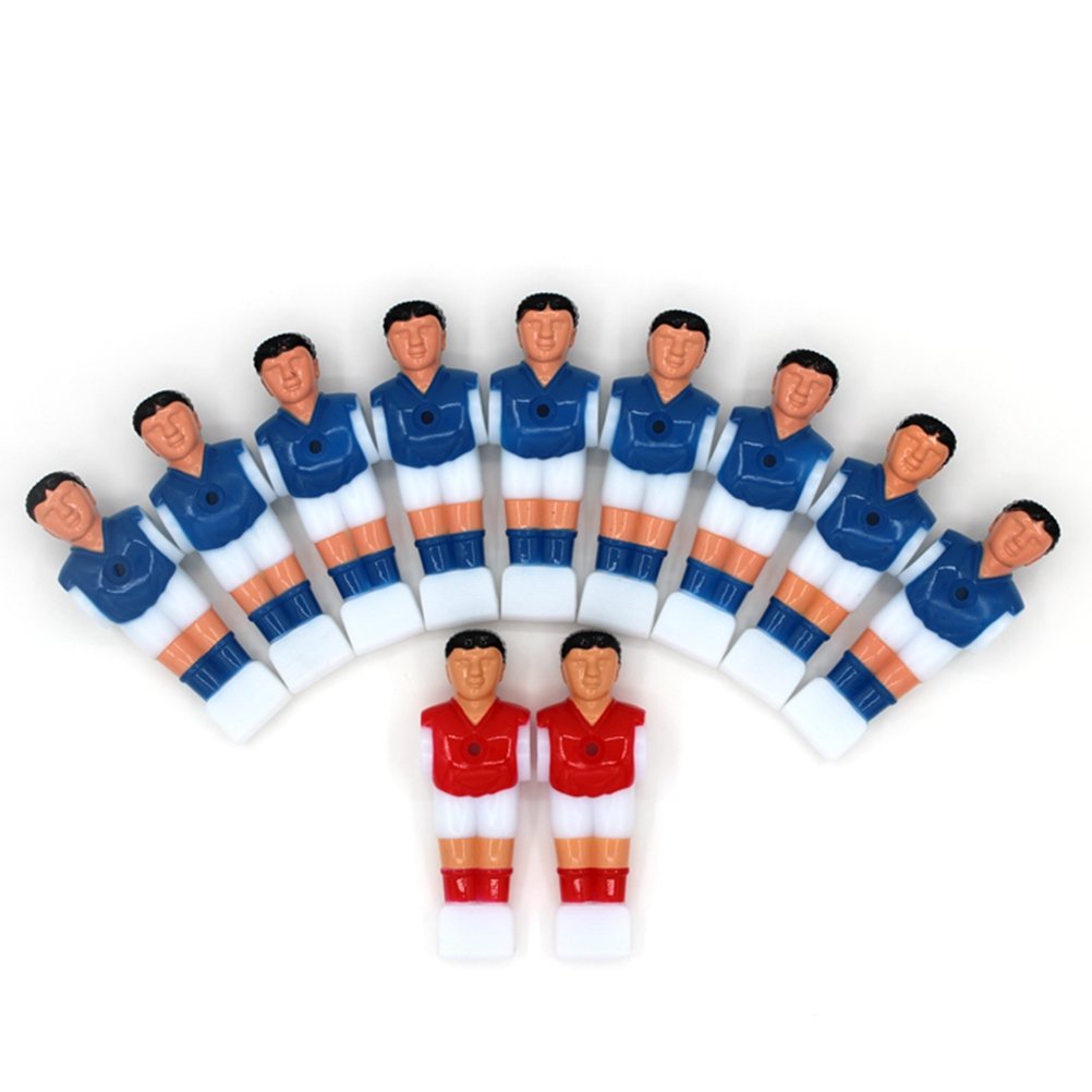 4 Kickerfiguren Für Tischfußball – 2x Rot & 2x Blau, Turnierstil, Passend Für 1,4er Stangen (ohne Schrauben)