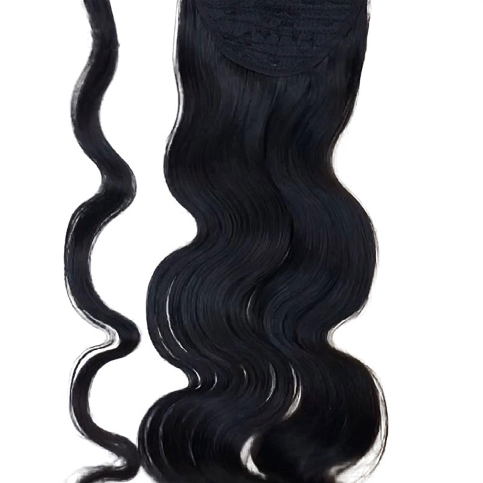 Kucyk okrągły sznurek do noszenia na głowie treski dla kobiet Body Wave kucyk ludzkie spinki do włosów w brazylijskich ludzkich włosów Remy Hair Extensions (czarny, 26 cali)