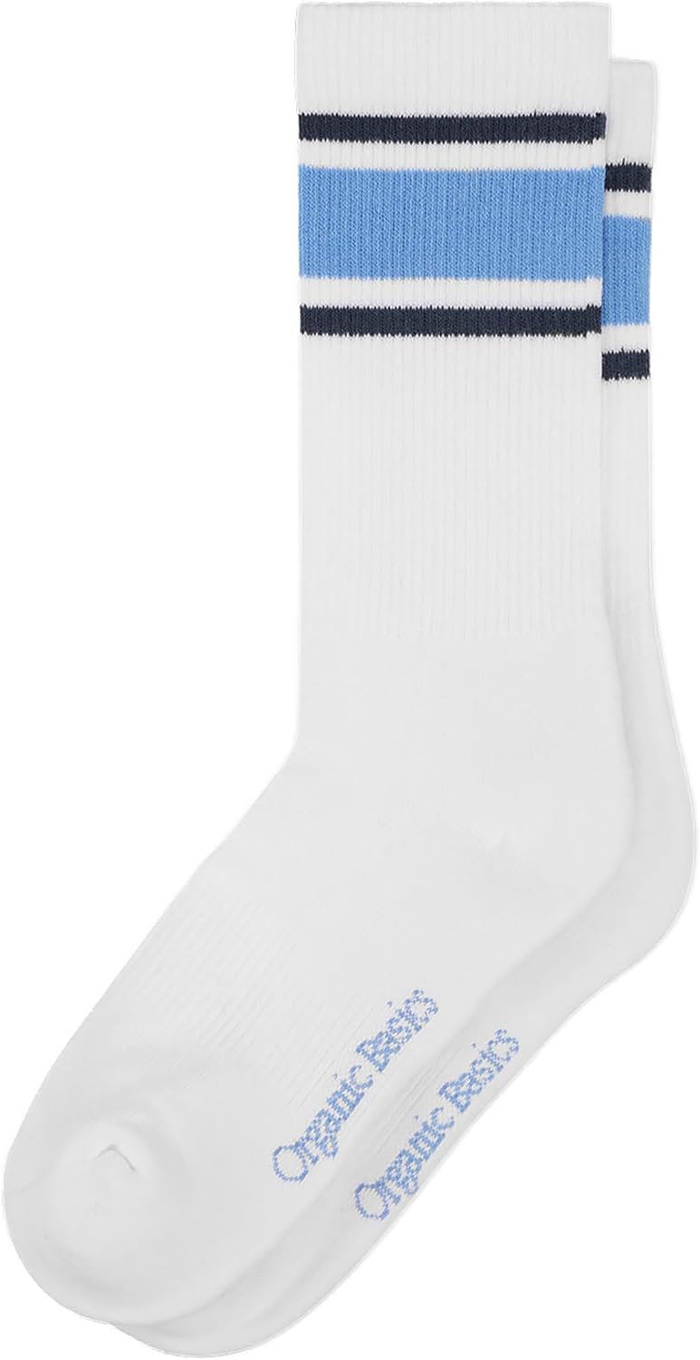 Organic Basics Unisex Core Color Cotton Crew Stripe Socks