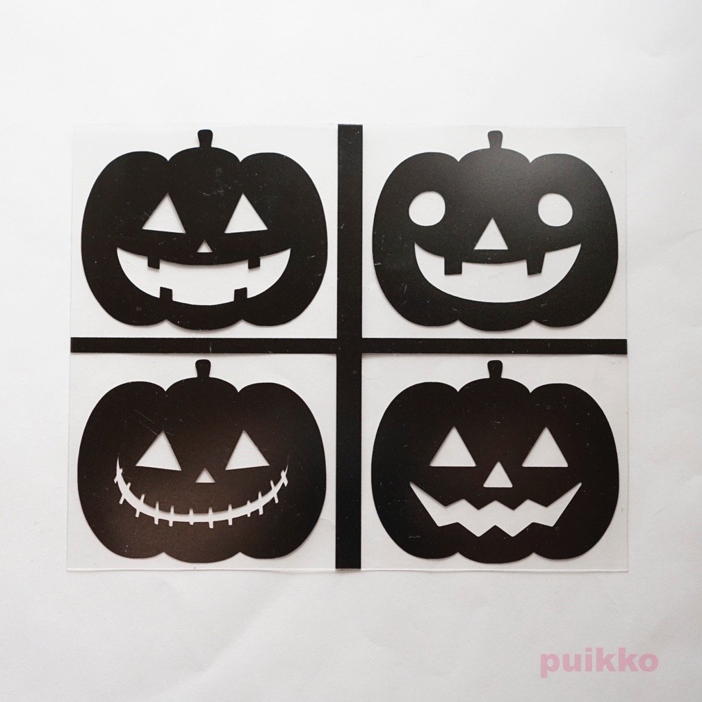 Amazon | ハロウィン カボチャ2 アイロンプリント (黒