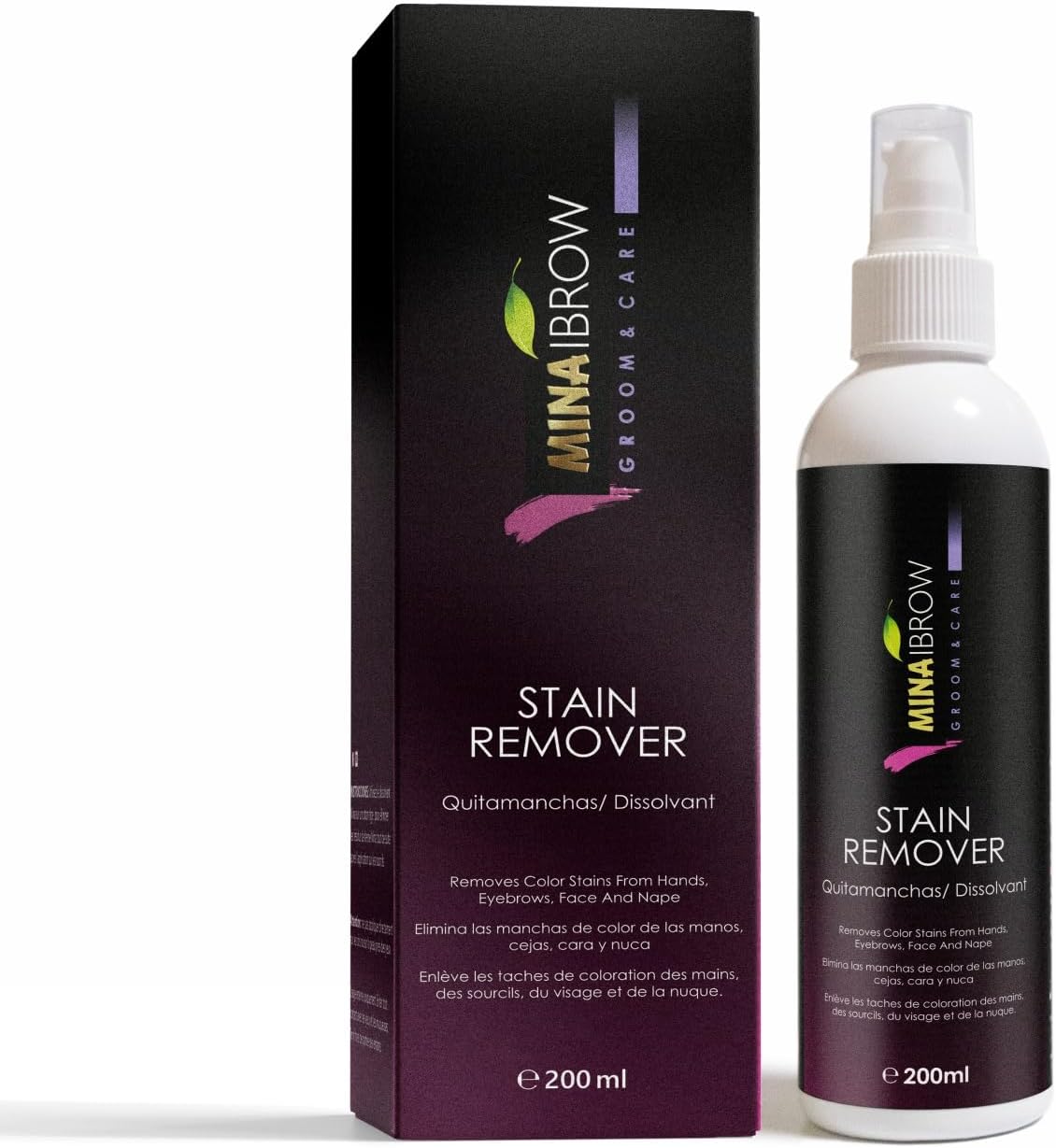 Mina Henna Tint Stain Remover, Softly removes hair color from the scalp, skin around from the eyebrows, hair, beard and mustache quickly and gently (200ml)