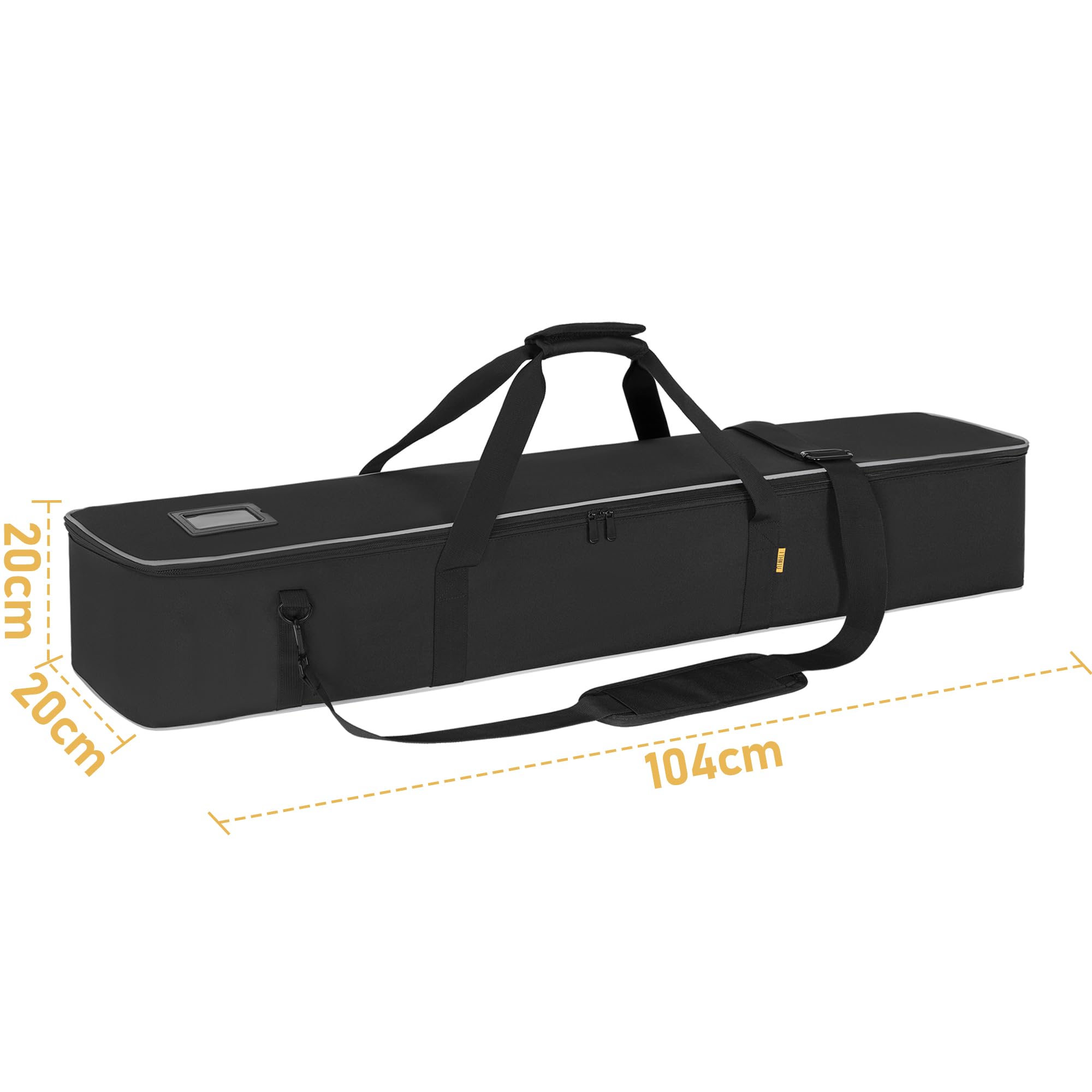 OUUTMEE Sac Multifonctionnel pour trépied 104 x 20 x 20 cm Sac de Transport Robuste avec poignée pour éclairages, Haut-parleurs, caméras, perches, Pieds de Micro, Noir