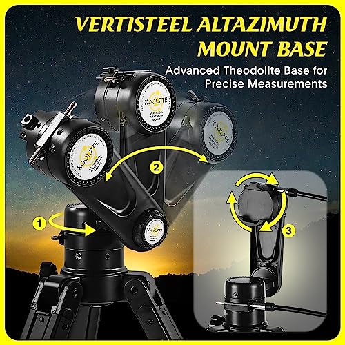 Image of Koolpte 90mm 900mm Telescope for Adults & Beginners, Vertisteel AZ Mount | 90mm 900mm telescope for adults and beginners; coated optics, Vertisteel AZ mount for moon and planets, phone adapter kit.