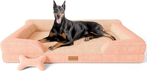 Miniatura 15 de Cama Extra Grande para Perros, Cama Ortopédica XL para Perros con Espuma Viscoelástica de Gel Refrescante, Cama Impermeable para Mascotas con Funda