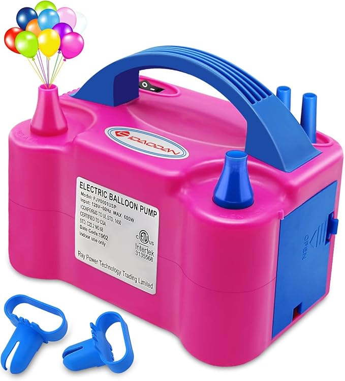 ID IDAODAN Portable Dual Nozzle Rose Red 110V 600W Electric Balloon