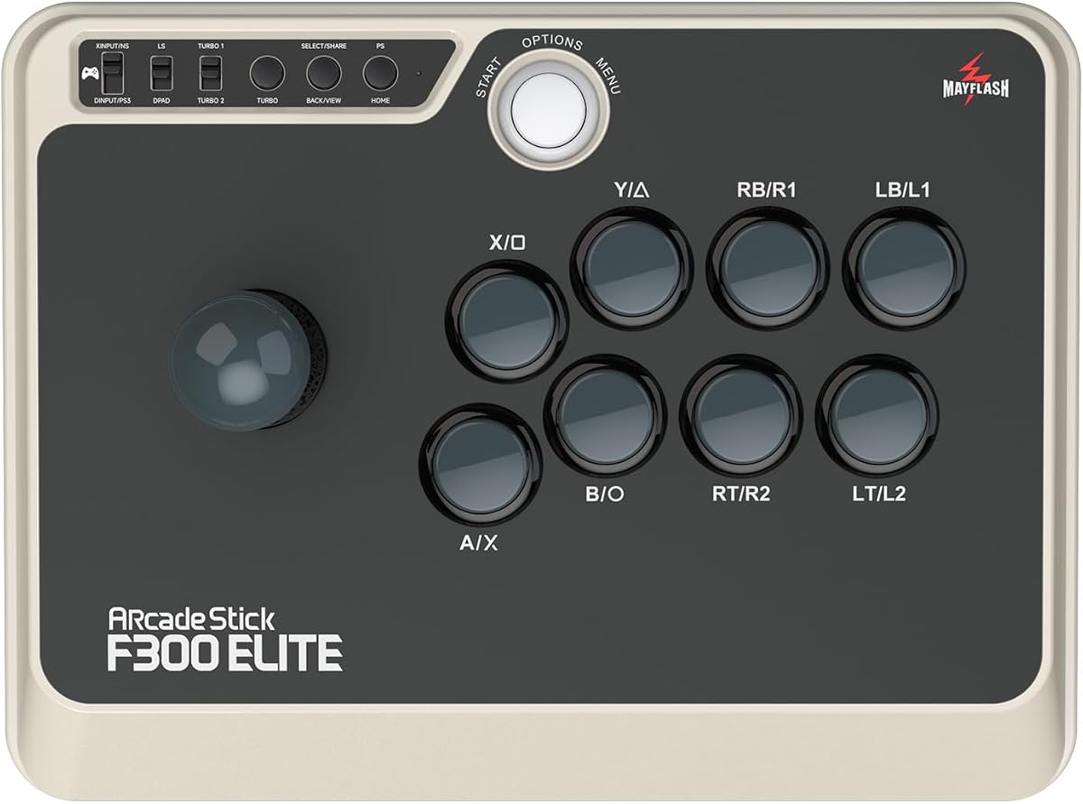 Arcade Stick F300 Elite with Sanwa Buttons and Sanwa Joysticks for Switch/Switch 2, Xbox Series S/X, Xbox One, PS4, PS3, Windows, macOS, Steam Deck, Android and more
