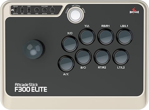 MAYFLASH Arcade Stick F300 Elite with Sanwa Buttons and Sanwa Joysticks for Switch/Switch 2, Xbox Series S/X, Xbox One, PS4, PS3, Windows, macOS, Steam Deck, Android and more