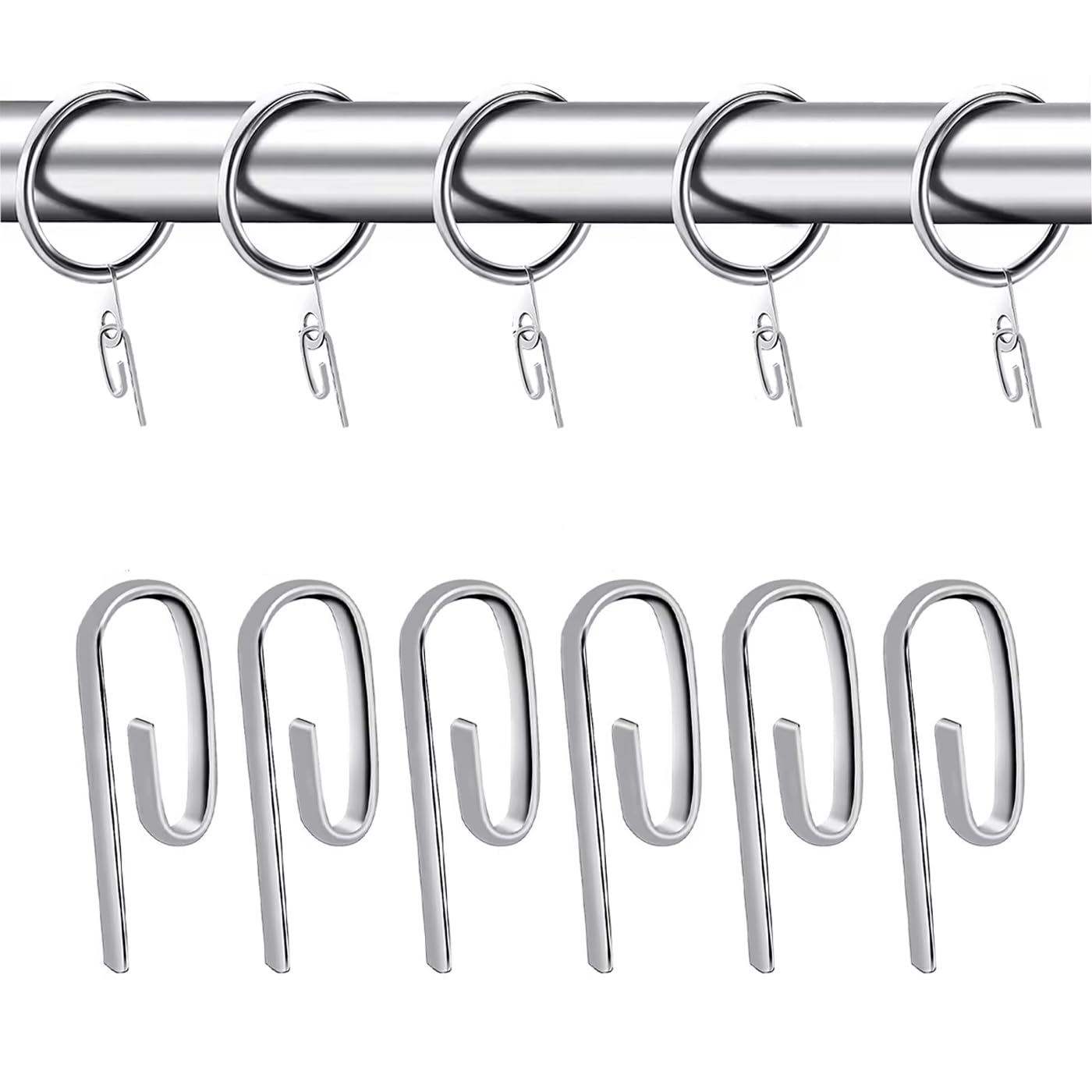 MERCURY TEXTIL- Ganchos de Cortina de Metal. Ganchos de Riel Resistentes y Duraderos para Cortinas de Sistema de Riel, Fácil Instalación. (25)