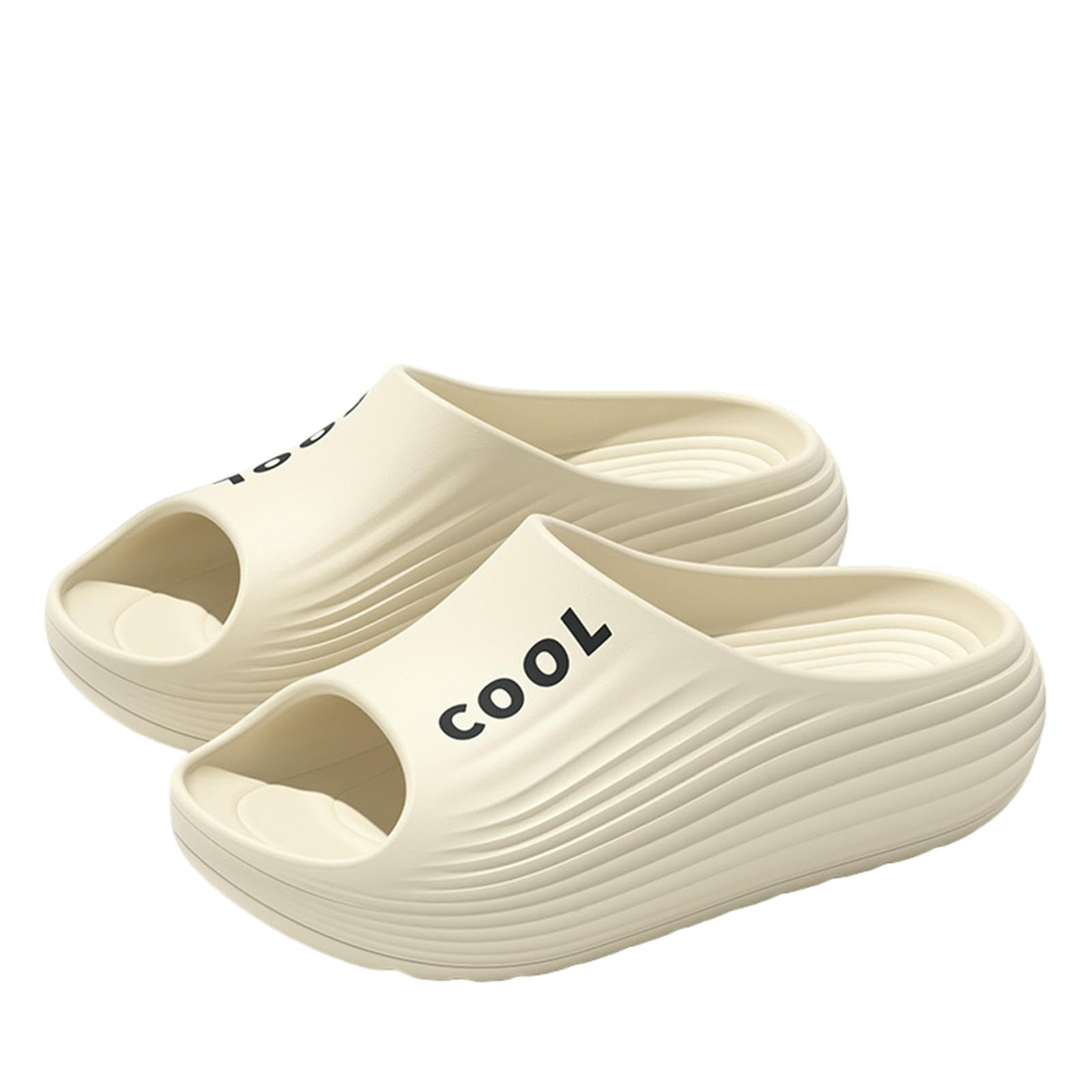 Gyios Summer Slippers Cloud Sliders For Women And Men Unisex Shower Pool Thick-soled Sports Relax Sandals Indoor Outdoor- White-44-45