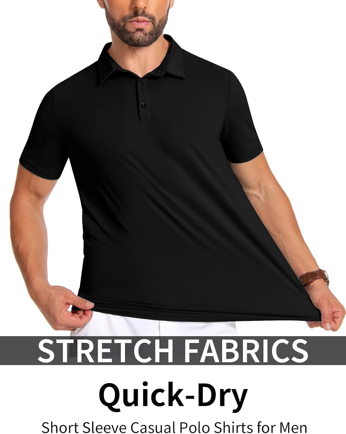 PEGENO Mens Polo Shirts Short Sleeve Golf Shirts Moisture Wicking Athletic Casual Polo Shirts - Image 4