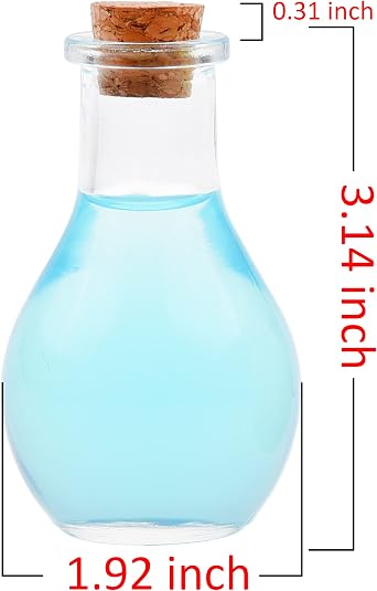 Eco-Fused Cosplay Potion Bottle with Holder - Clear Spherical, Wizard, Witch Costume Accessory - Stopper, Holder, Belt Loop