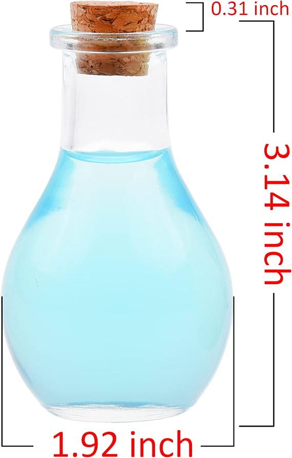 Eco-Fused Cosplay Potion Bottle with Holder - Clear Spherical, Wizard, Witch Costume Accessory - Stopper, Holder, Belt Loop