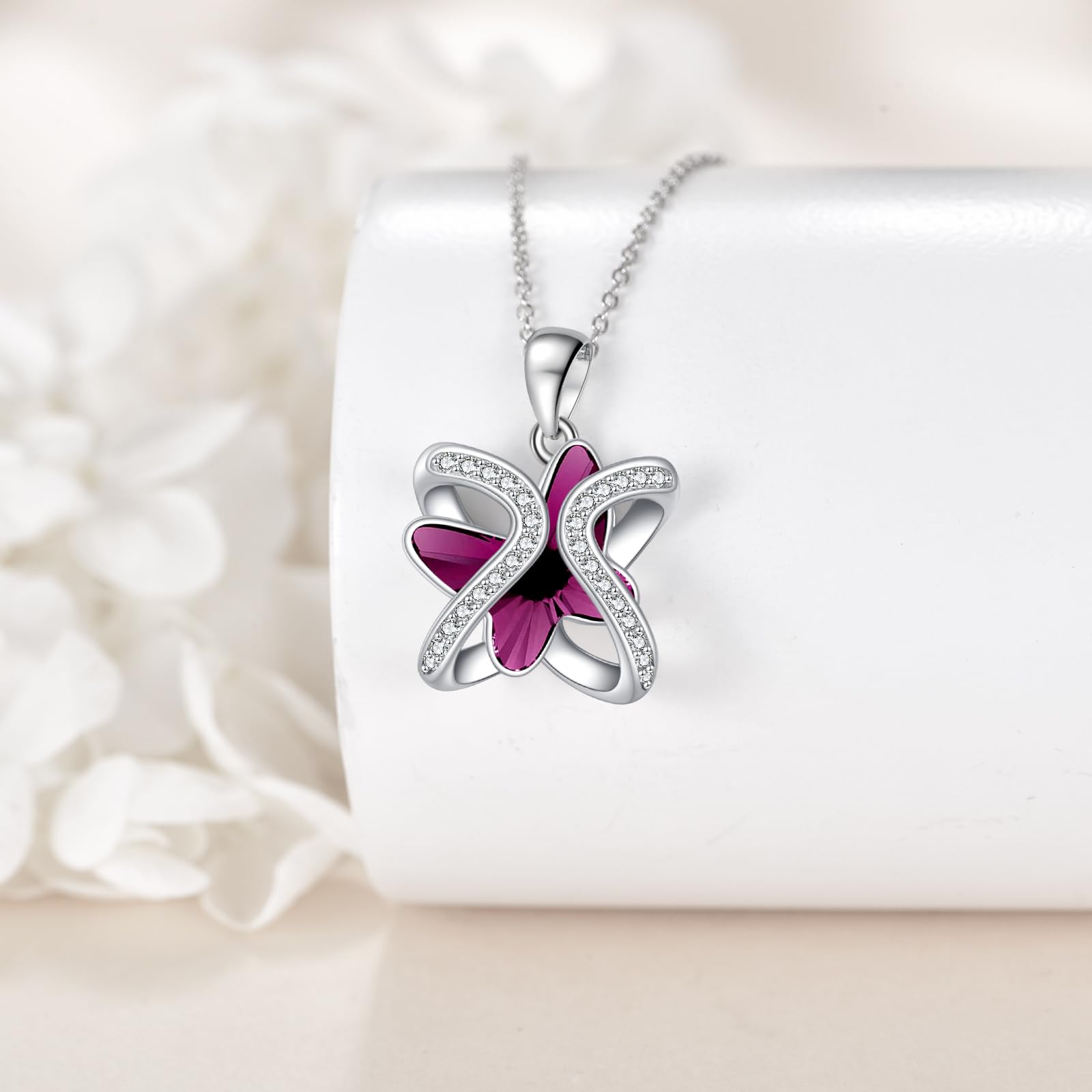 Schmetterling Kristall Halskette für Damen Sterling Silber Schmetterling Anhänger mit Swarovski Kristall Blau Schmetterling Geschenke für Schmetterling Liebhaber