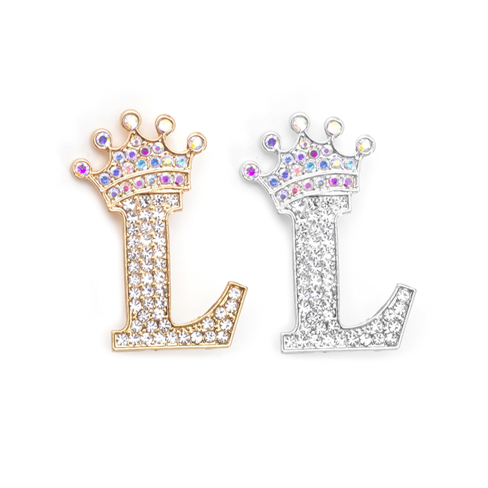2Pcs Letter Brooches and Pins for Women A-Z Letter Brooch Pins Rhinestone Initial Accessories for Hat Backpacks Personal Custom Jewelry Gifts for Men Women