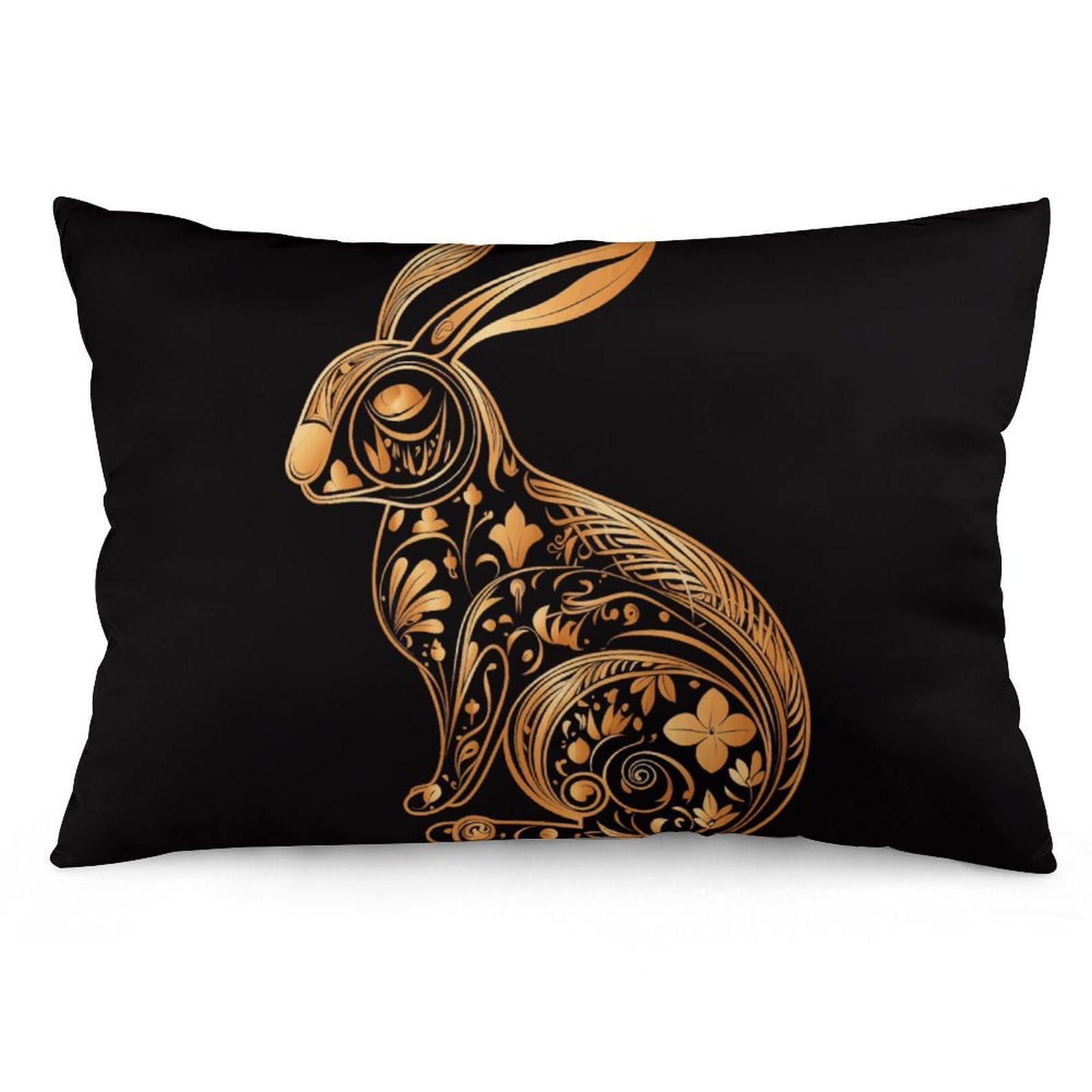 Velvet Pillowcases Standard Size 12 "x20, Ultra Soft Breathable Pillow Cases for Bed, Luxury Cozy Fuzzy Pillow Shams, Lumbar Pillow Cover, Rabbit Icon Cushion Case Home Decor