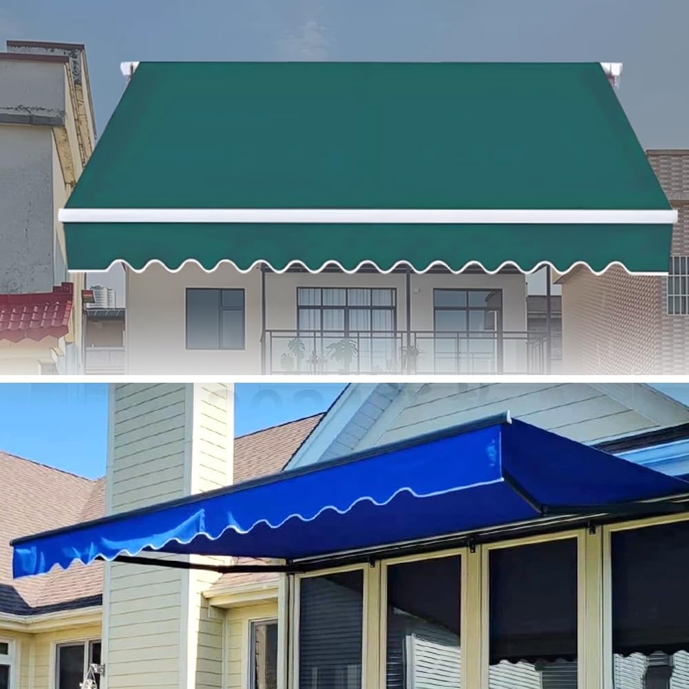 Tettoia retrattile per esterni, patio, negozio, ristorante, bar, balcone, verde, 30 x 2,5 m, copertura resistente alle intemperie per protezione istantanea e protezione