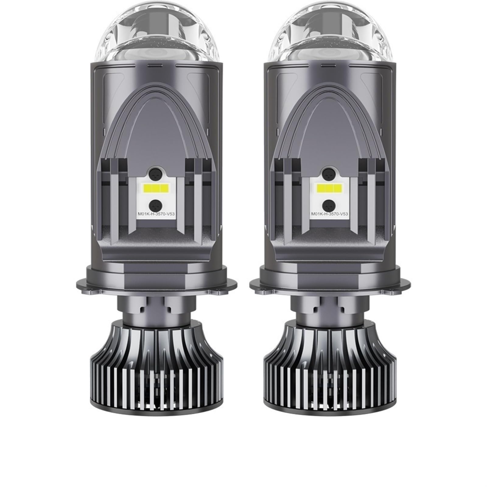 REPYL 120W 30000LM Auto lámpara Mini lente LED H4 9003 HIB2 bombillas faro coche motocicleta doble proyector Len LED automotriz Moto 12V 24V (Color : A83 2pcs, Size : RHD_H4/9003/HB2 HI/LO)