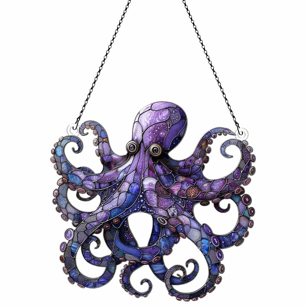Amazon.com: Octopus Ornament Acrylic Window Hanging, Gift for Sea ...