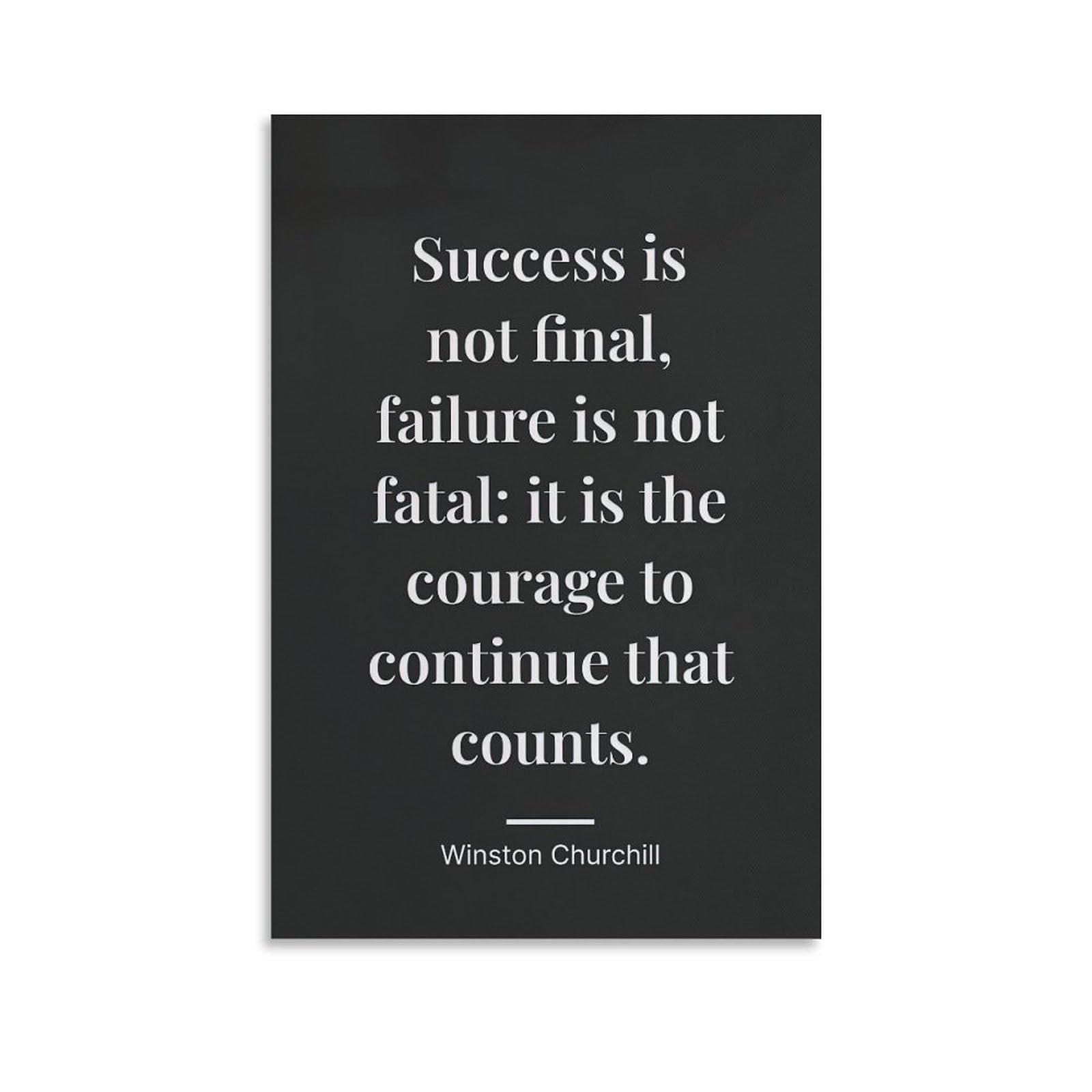 LZTEN Success Is Not Final - Inspirational Print, Churchill, Winston Quote, Motivational Wall Art Prints Posters Canvas Wall Art Oil Paintings Deco Unframed