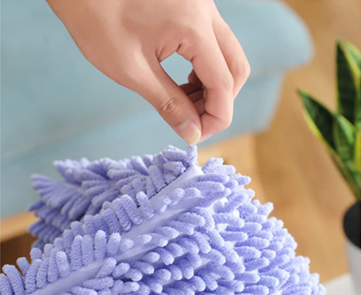 2 szt. Półokrągły dywanik łazienkowy Chenille, antypoślizgowe, wyjątkowo miękkie i chłonne dywaniki kudłate, pluszowe maty dywanowe do wanny, maty podłogowe do łazienki z prysznicem/470(Snowcyan)