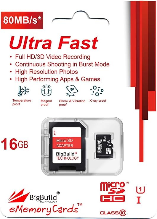 16GB Ultra Fast 80MB/s microSDHC Memory Card for Nokia 5.4, 6.2, 7.2, 8 V UW, 8.3 Cell Phone
