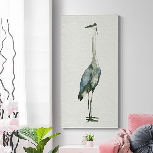 Miniatura 4 de Renditions Gallery Lienzo de naturaleza para pared, decoración moderna, pinturas de garza azul oscuro, glamour, abstracto, romántico, pájaro,