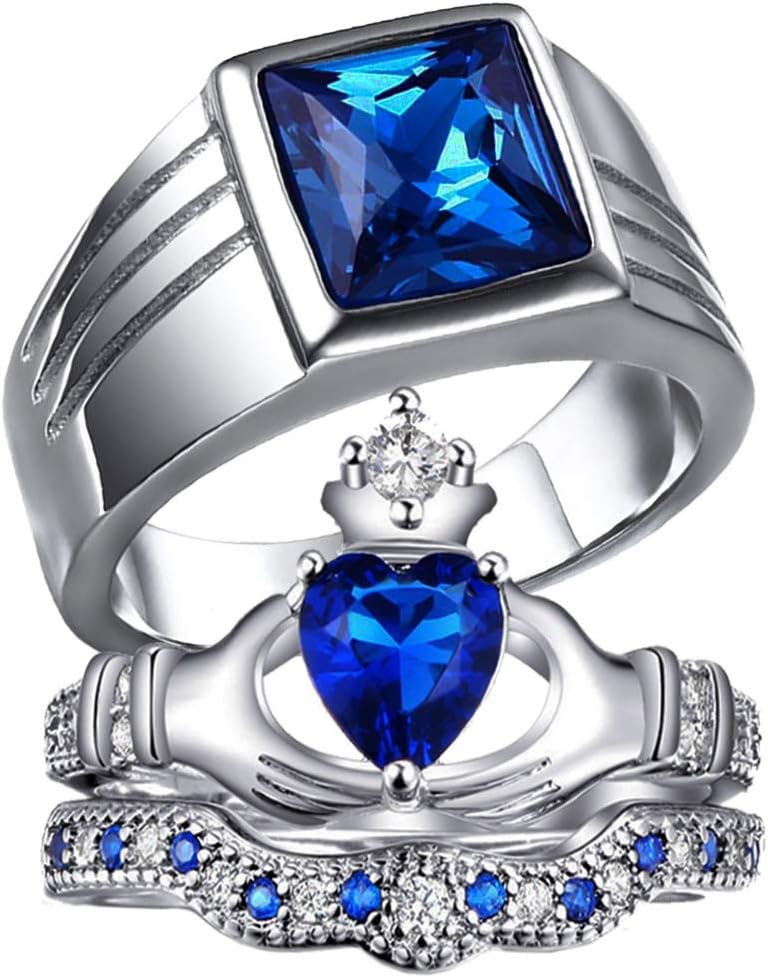 LWJYX 【Buy Two Rings for one Pair Couple Ring His and Hers