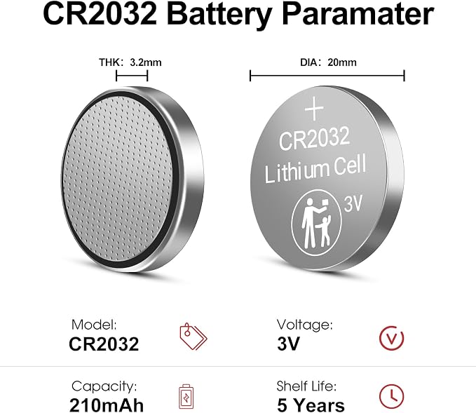 Batería de litio CR2032 3V, pack de 20 unidades miniatura 2