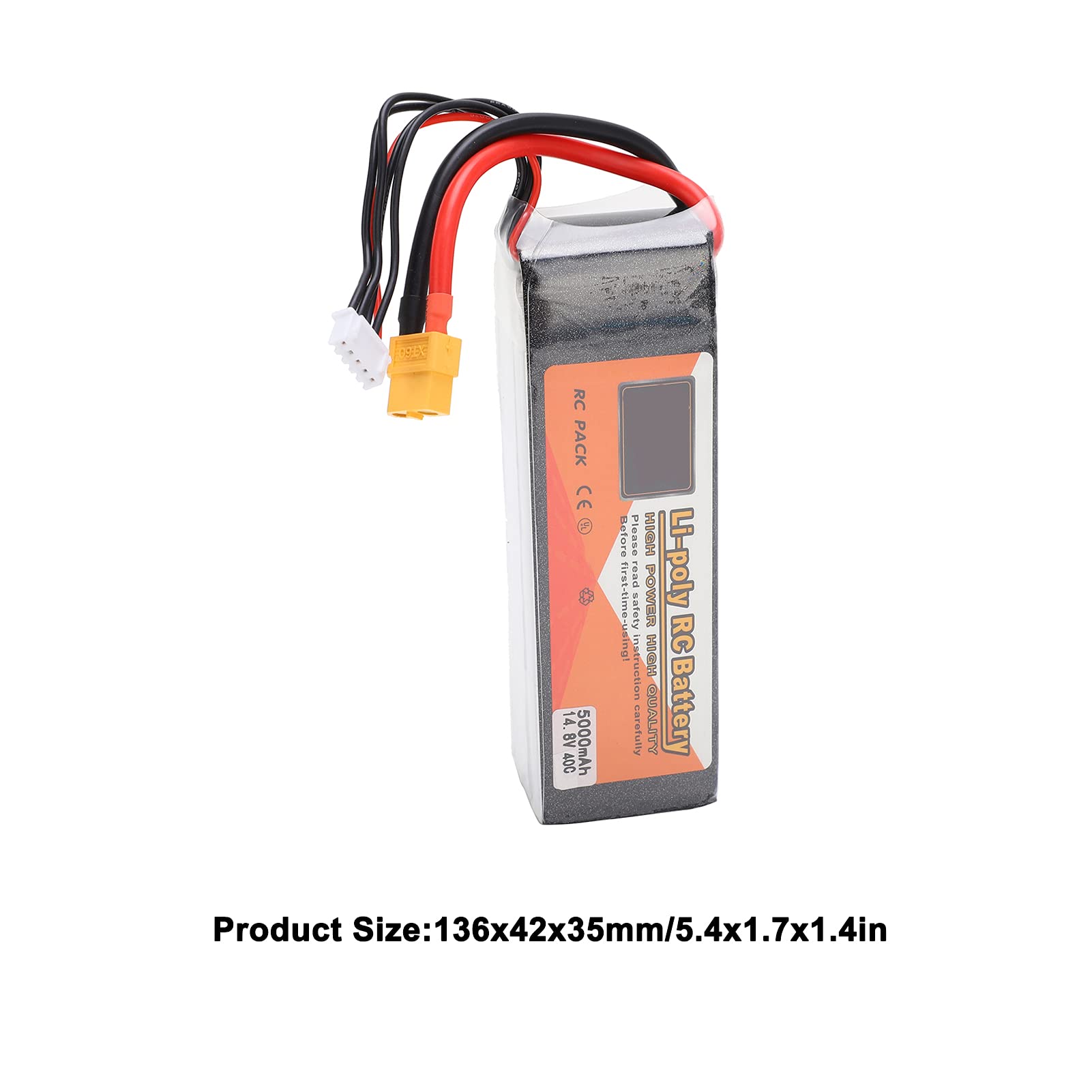 14.8V 5000mAh 40C LiPo Battery for FPV Racing Drone High