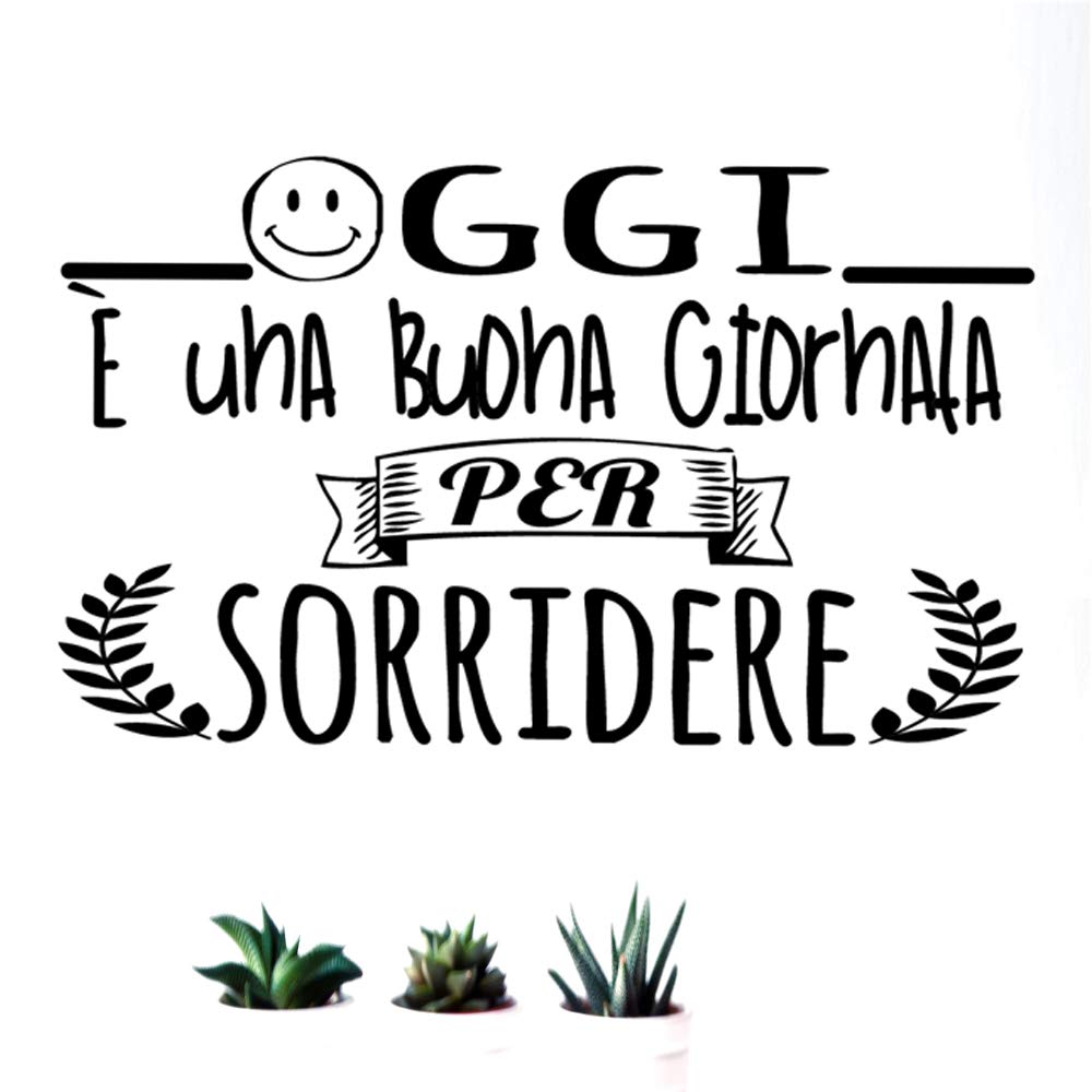 Decorative Wall Sticker with Italian Phrase "OGGI E UNA." adesivi murali phrasi in italian citazione