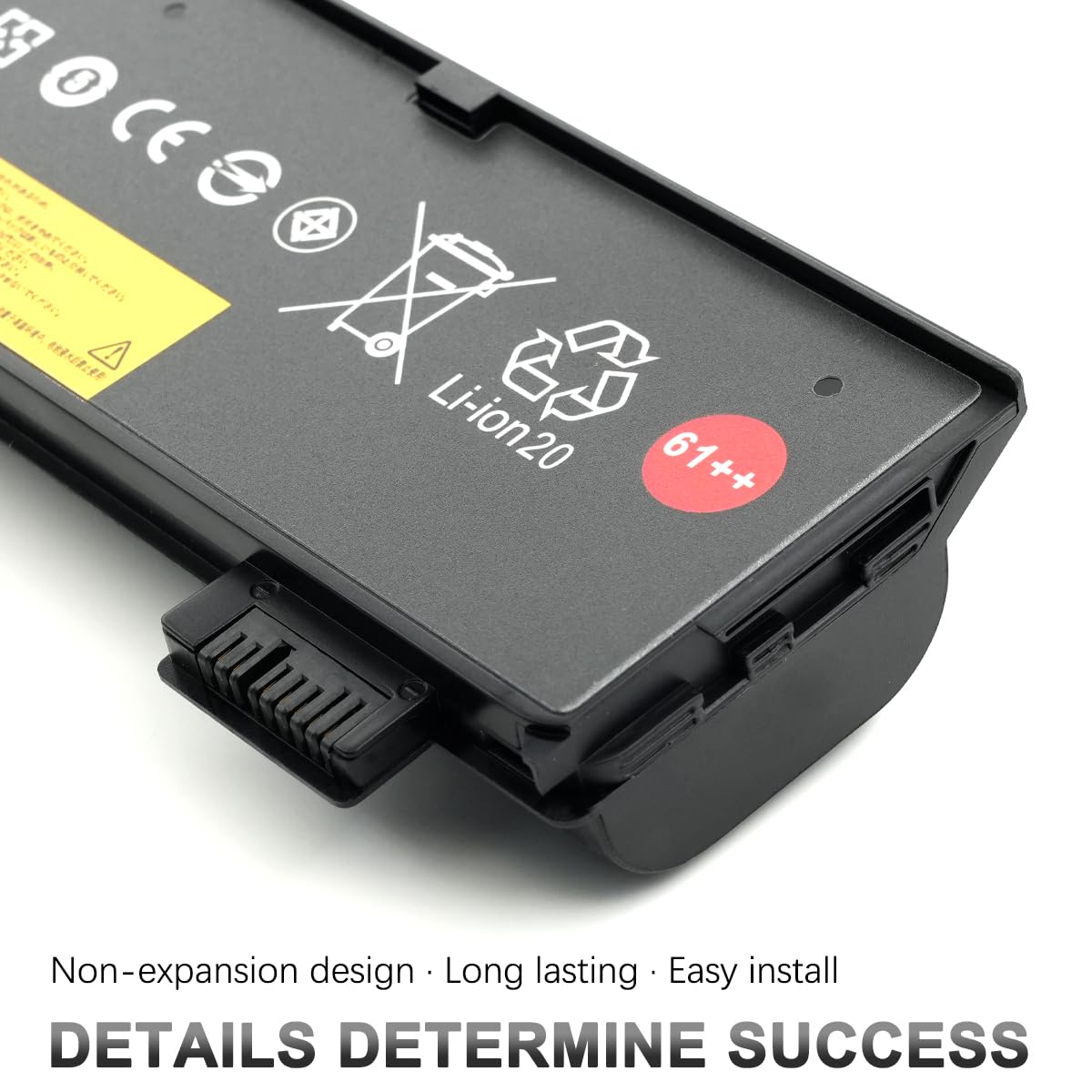 72Wh 61++ T480 T470 Externe Batterie Compatible avec Lenovo ThinkPad T570 T580 A475 A485 P51s P52s TP25 Série 01AV427 01AV428 01AV492 SB10K97584 SB10K97585 4X50M08812 10.8V