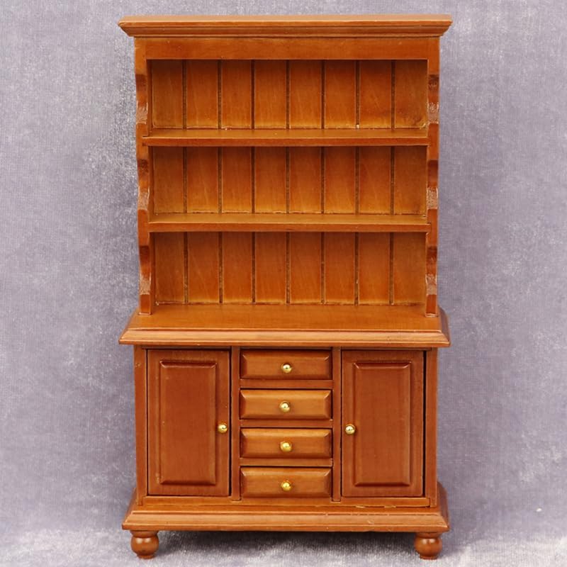 AirAds Dollhouse 1:12 Dollhouse Miniatures Furniture Wood Hutch Bookcase (1 Unfinished Hutch)