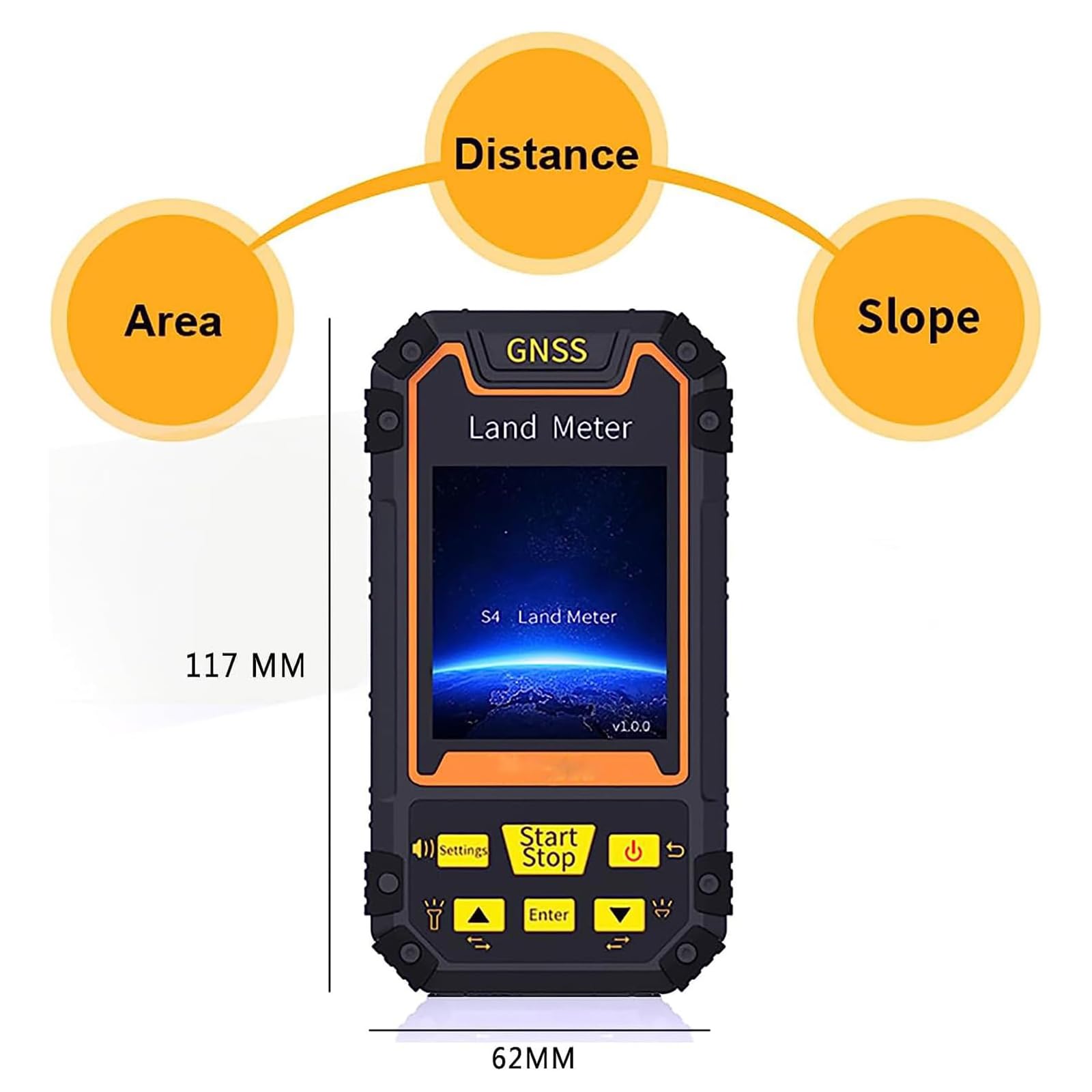 Lądomierz GPS, kolorowy ekran LCD 2,8 cala, sprzęt pomiarowy GPS, pomiar współrzędnych / edycja trasy, do pomiaru odległości nachylenia obszaru