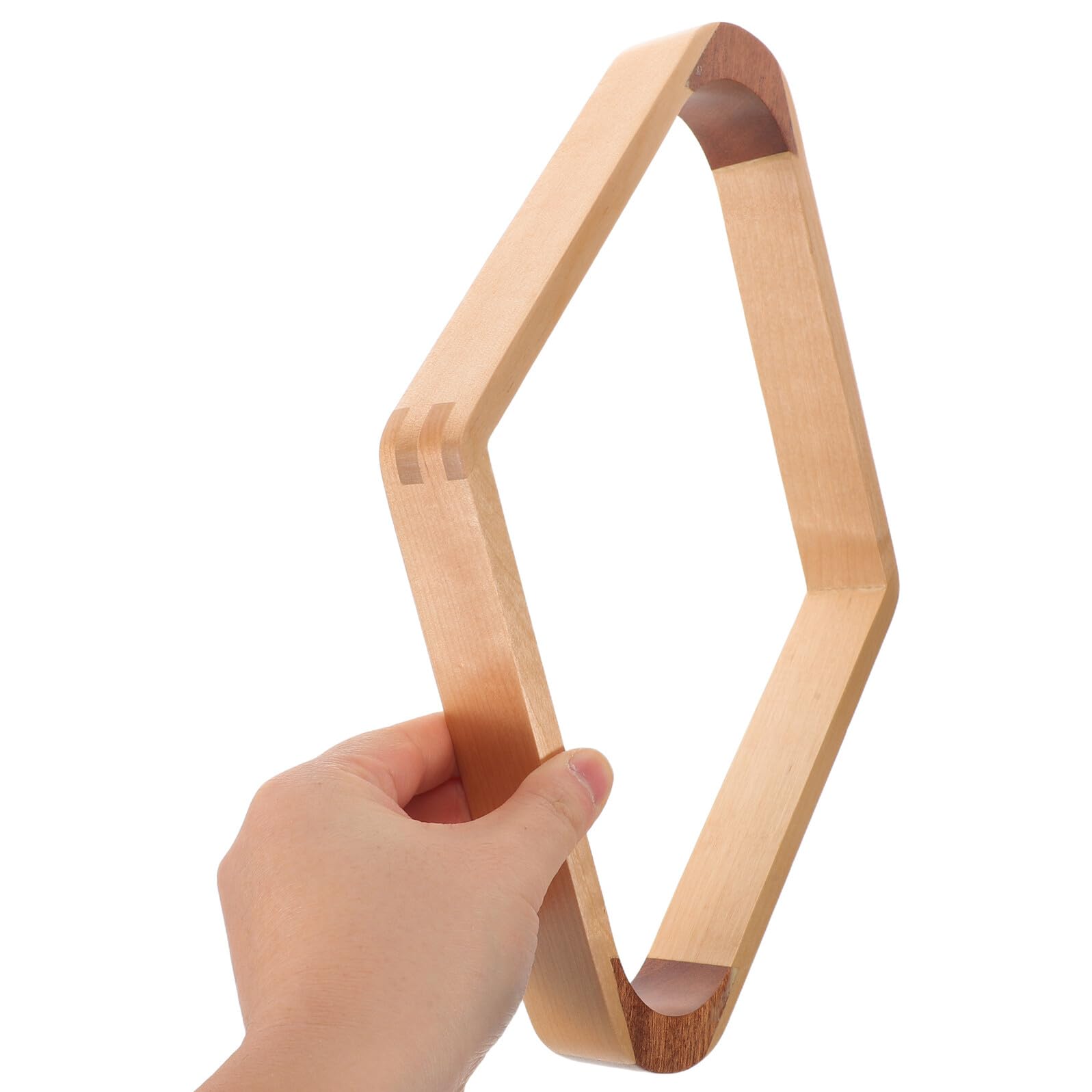 BESTonZON Râtelier de Billard en Bois Naturel pour 9 Boules Cadre Triangulaire 19,3 X 19,3 CM Support Professionnel Compatible Billard Américain et Snooker Salle de Loisirs