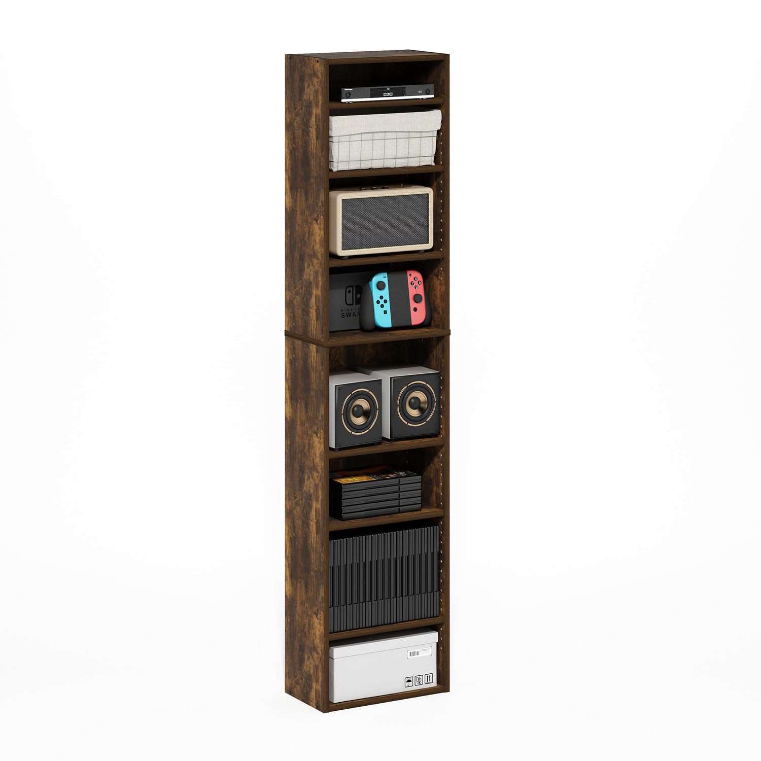 Amazon.com: Furinno Indo DVD Shelf, 8-Tier CD Rack, Media Shelf
