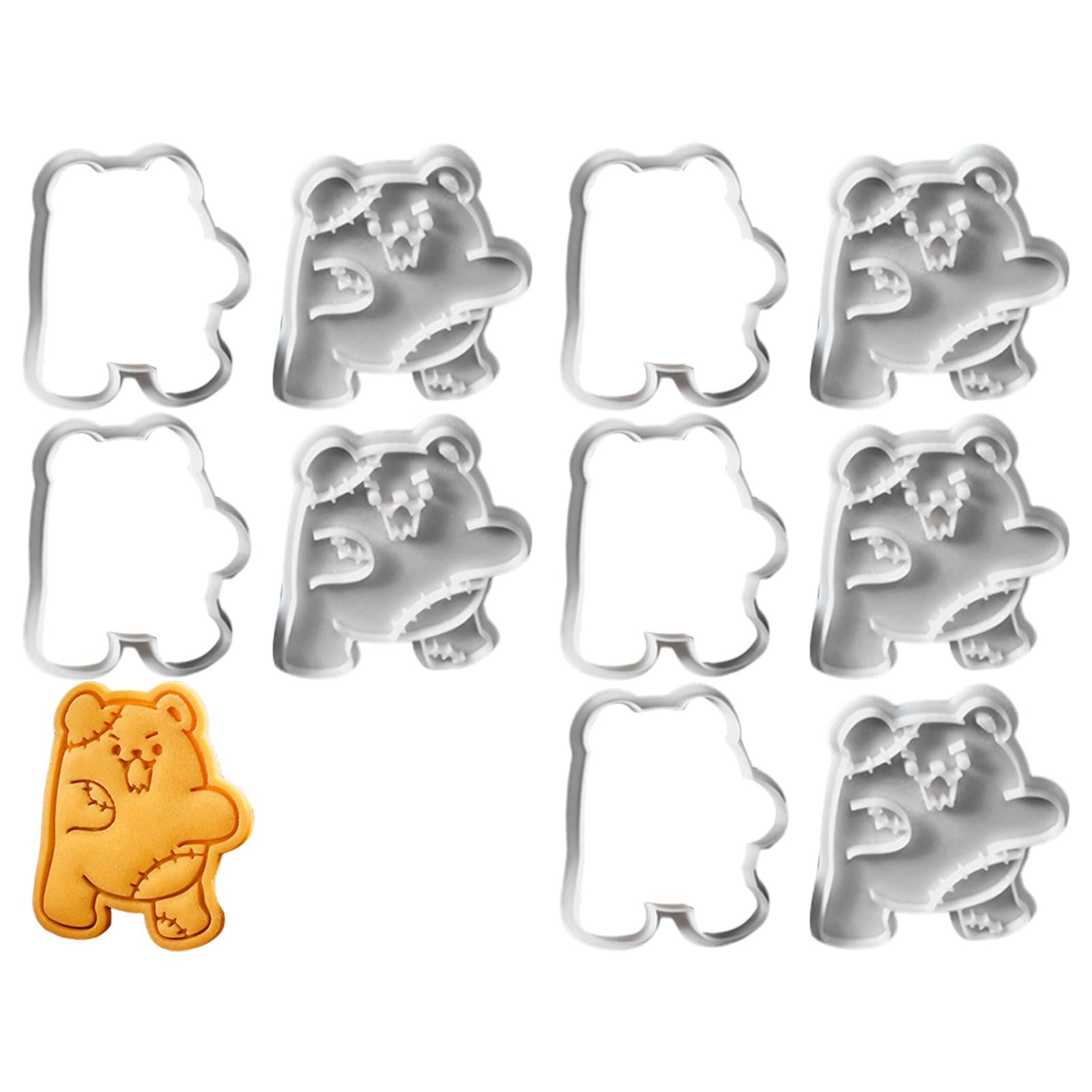 carotoe 5 Set Cookie Molds Bear Shape Baking Pastrys Bakewares Halloween Biscuit Cutter Small Cookie Molds Making Tool Nonstick Candy