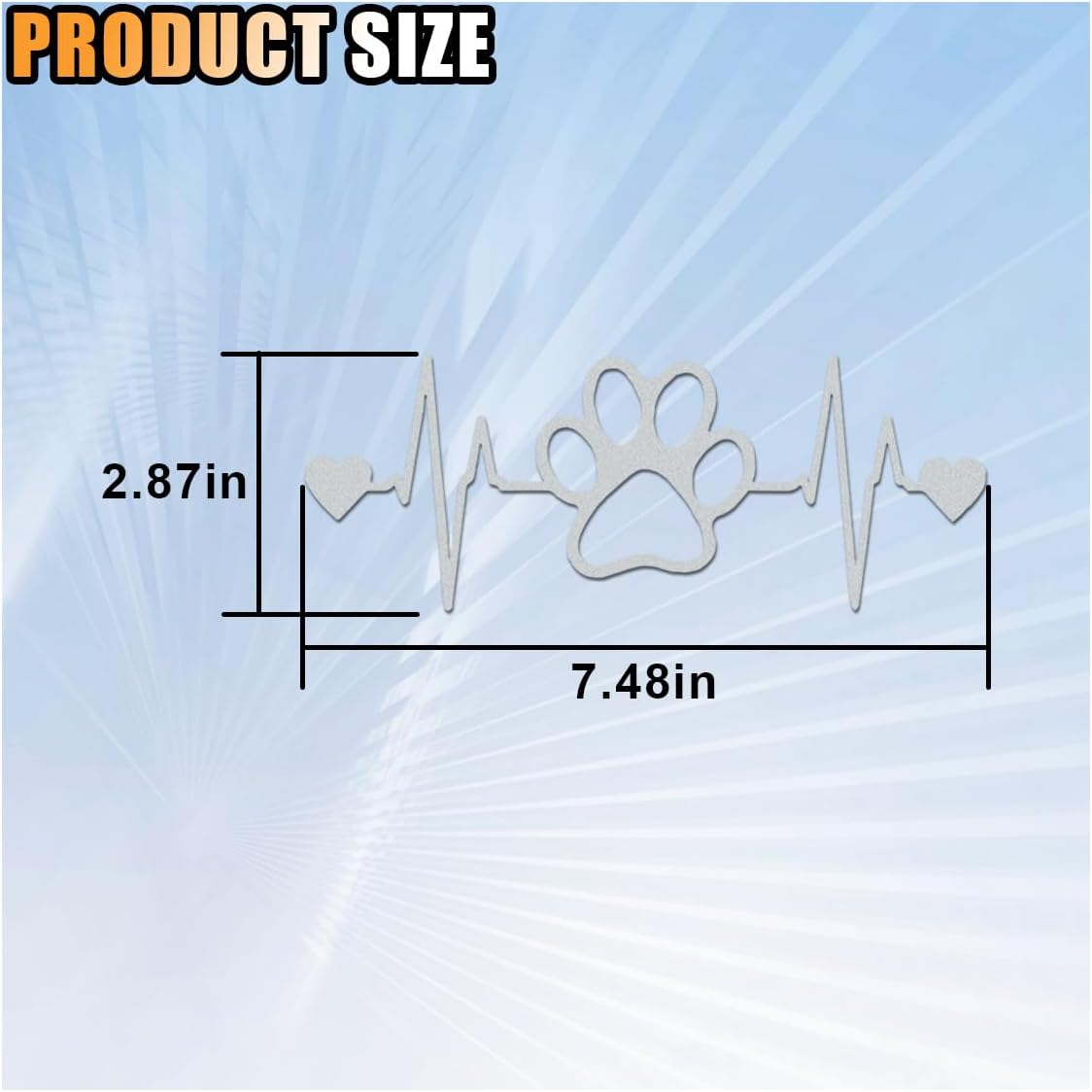 Dog Paw Heartbeat Sticker Decal, Vinyl Waterproof Sticker Decal, Cute Bumper Sticker Universal for Car Truck Van Wall Cup Tumbler Laptop (White) - Image 2