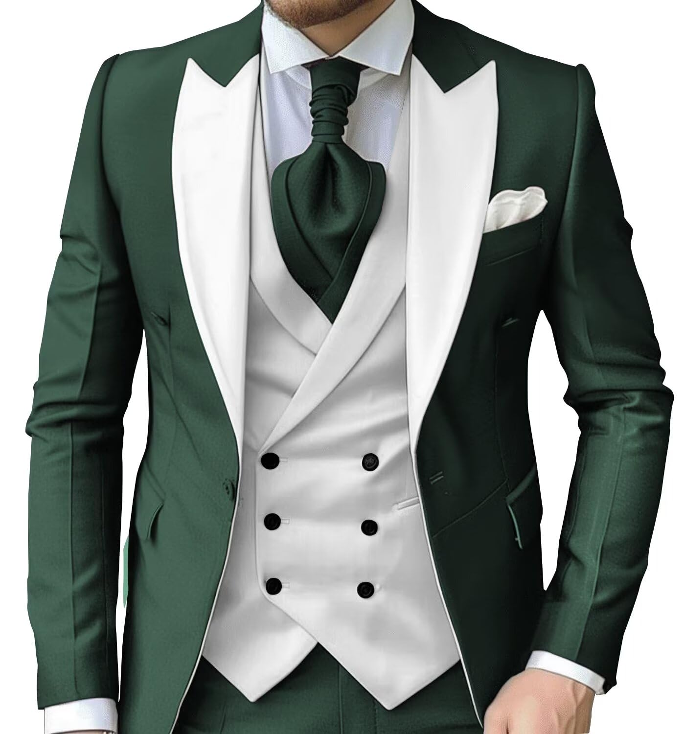 Mens 3 Piece Suits for Men Slim Fit Wedding Tuxedo Suit Fashion Formal