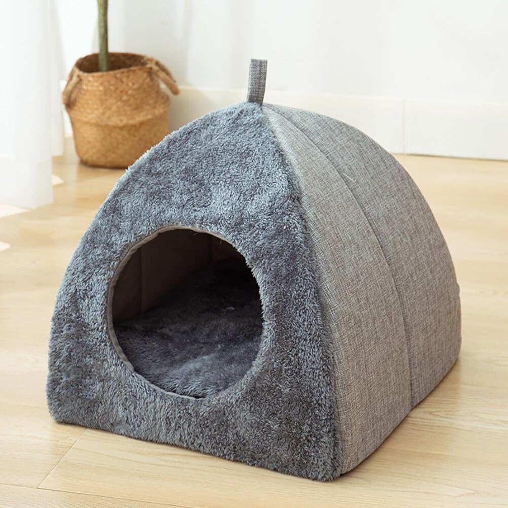 EUBUY Cat House - Cat Bed for Indoor Cats Cute Triangle Cat's Nest Soft and Comfortable Cat's Nest with Antiskid Bottom for Cats Small Dogs Indoor and