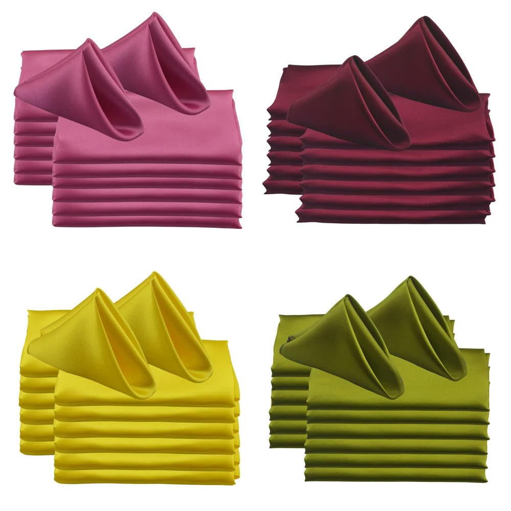60 paños de tela suave para restaurante, cena, café, té, 50 x 50 cm, servilleta de satén para boda, fiesta de cumpleaños, decoración de servilletas