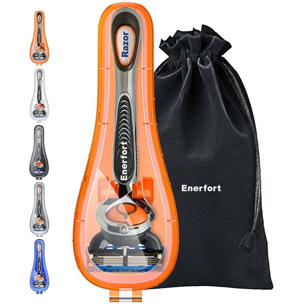 Razor Case Compatible with Gillette Proglide Fusion Men's Razor, Manual Razor Travel Protector Case with Carrying Bag - Orange