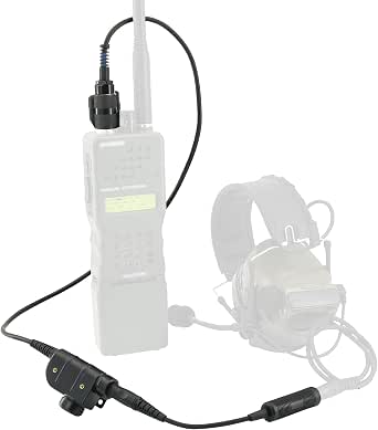 U94 PTT With 6pin Connector & Military Adapter Plug - Compatible With MBITR, PRC-152, PRC-117 Radios